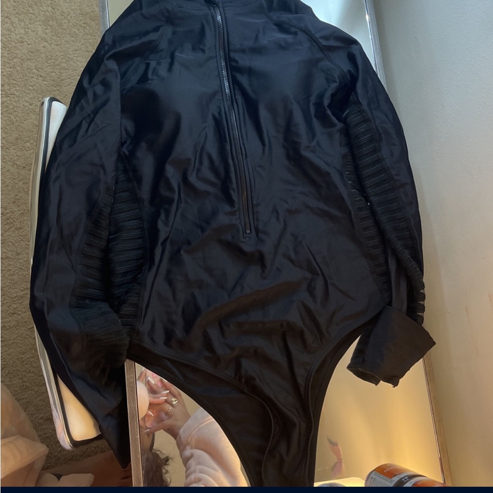 All black one piece bikini(NEVER WORN)